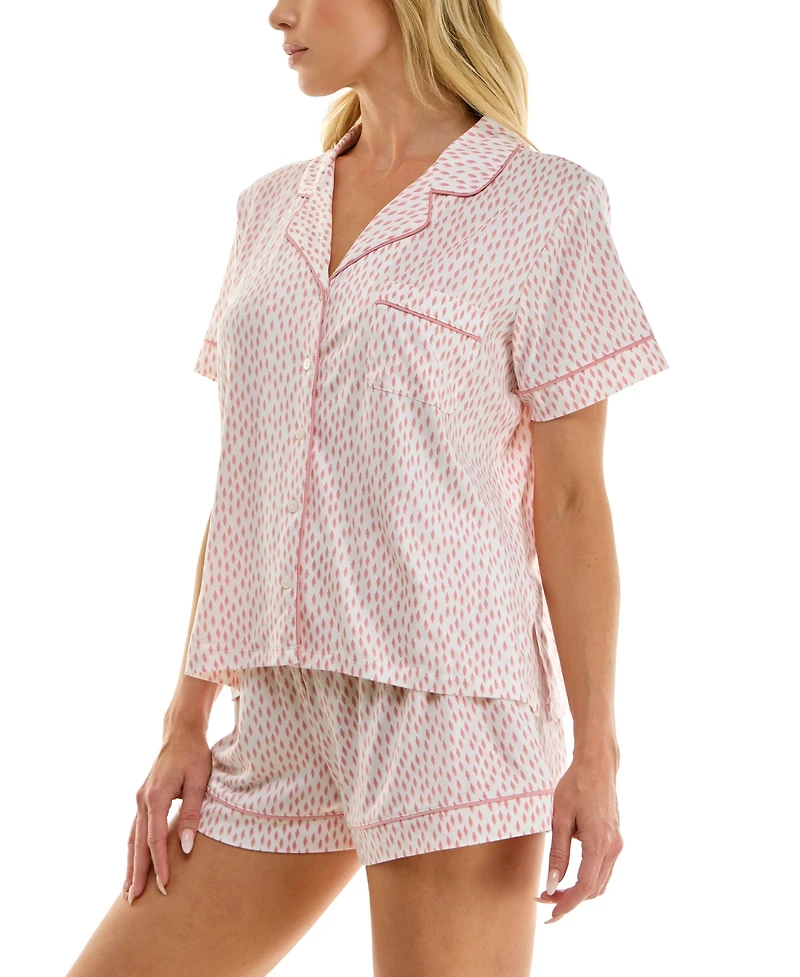 Sincerely Jules Women's Notch Collar Top and Pull-On Shorts, 2Pc Set