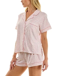 Sincerely Jules Women's Notch Collar Top and Pull-On Shorts, 2Pc Set