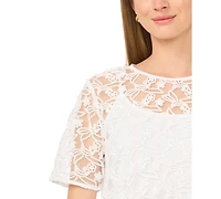 Vince Camuto Women's Short-Sleeve Crewneck Blouse