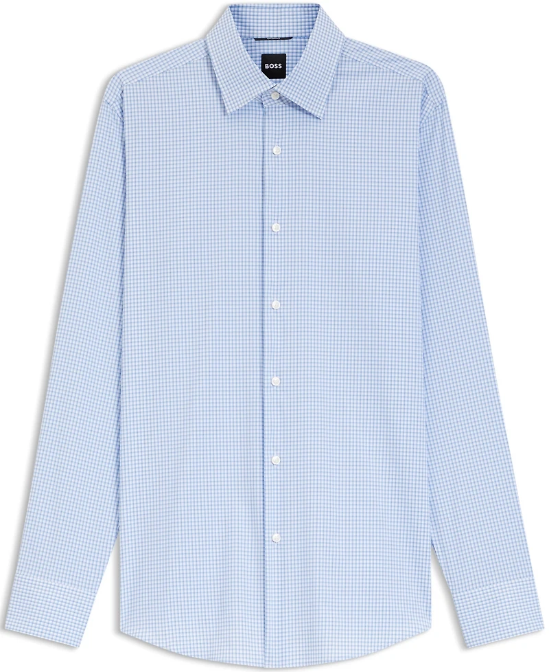 Boss by Hugo Men's Checked Performance-Stretch Slim-Fit Dress Shirt