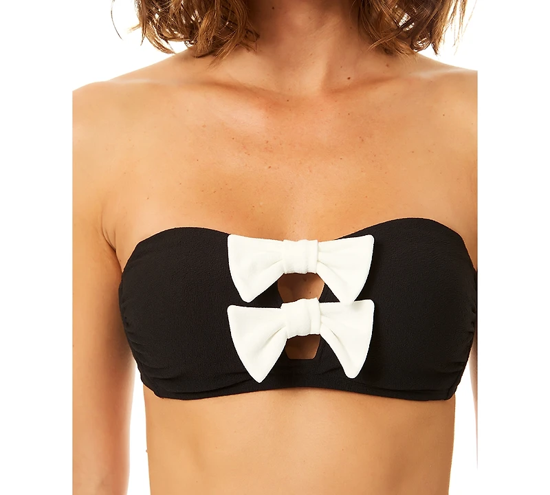 CeCe Women's Bow Bandeau Neck Bikini Top