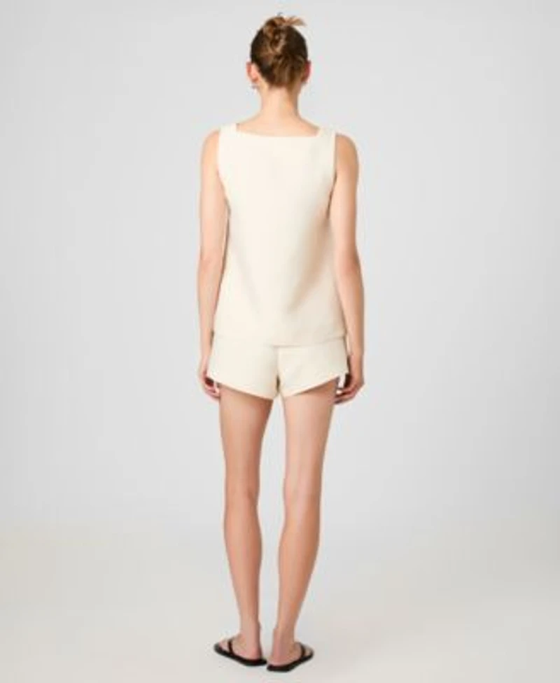 French Connection Womens Sleeveless Square Neck Top Relaxed Fit Shorts