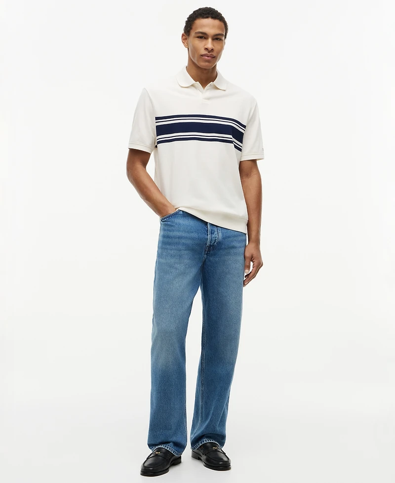 Tommy Hilfiger Men's Placed Breton Stripe Polo Shirt