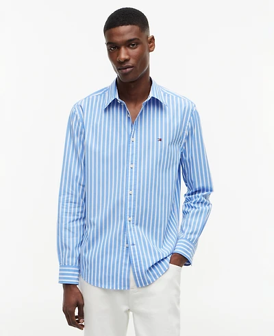 Tommy Hilfiger Men's Flex Poplin Stripe Shirt