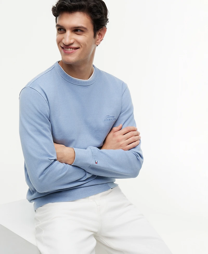 Tommy Hilfiger Men's Garment-Dyed Crewneck Sweatshirt