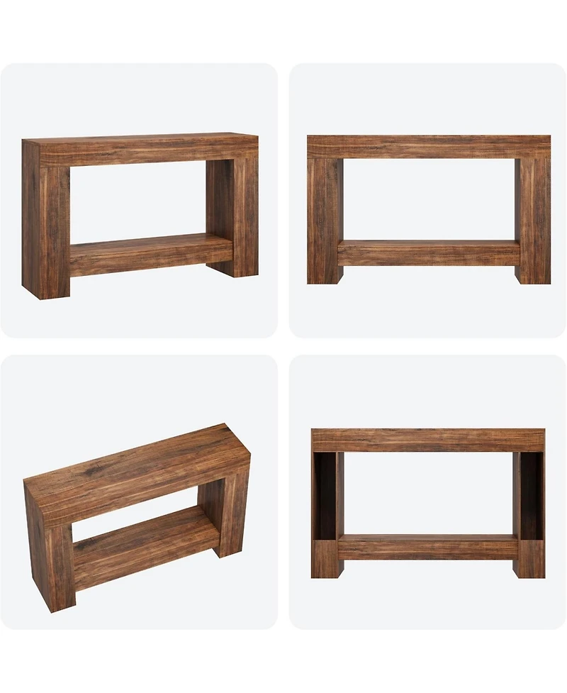 gaomon 47 in Farmhouse Console Table with 2 Tiers and Storage