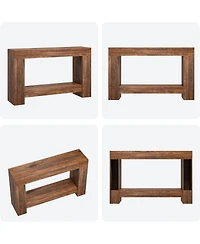 gaomon 47 in Farmhouse Console Table with 2 Tiers and Storage