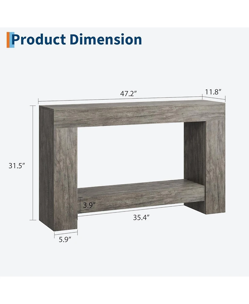 gaomon Entryway Console Table, Farmhouse 2-Tier Entryway Table