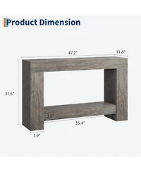 gaomon Entryway Console Table, Farmhouse 2-Tier Entryway Table