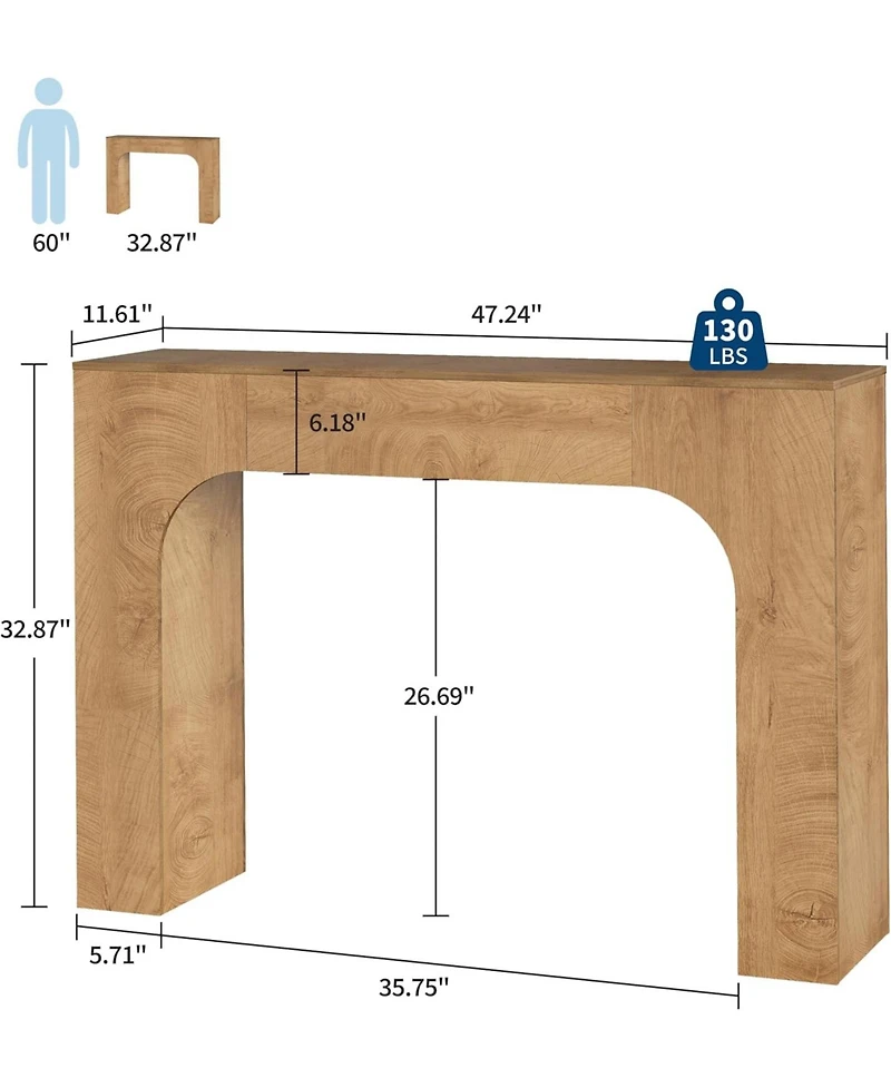 gaomon 47 Inch Long Console Table for Entryway,Slim Narrow Entrance Tables,Foyer Accent,Hallway Table,Farmhouse Wood Sofa Table