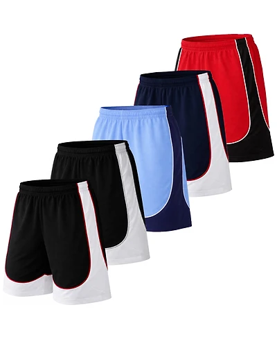 Galaxy By Harvic Jump Start Men's Moisture Wicking Performance Mesh Shorts With Pockets -5 Pack