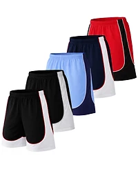 Galaxy By Harvic Jump Start Men's Moisture Wicking Performance Mesh Shorts With Pockets -5 Pack