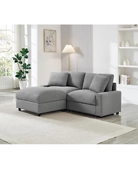 Streamdale Furniture Modular L-Shape Sectional Sofa with Storage Ottoman