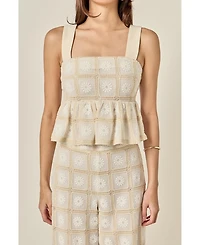 English Factory Women's The Bria Crochet Sleeveless Top