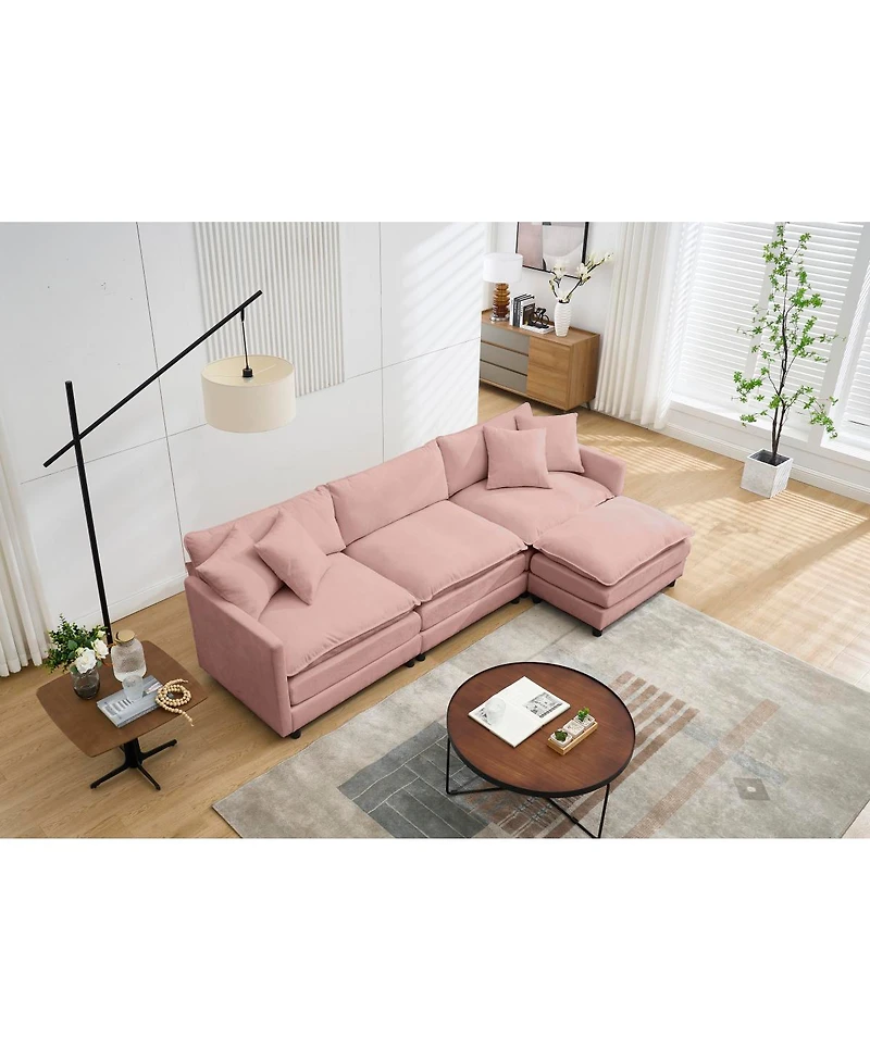 Streamdale Furniture L-Shaped Modular Chenille Sofa