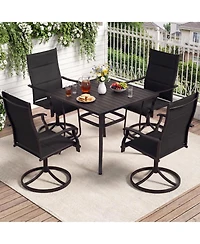 Slickblue Outdoor Dining Set 5 Piece with 4 Swivel Chairs and Table