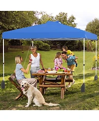 Gouun 10 x 10 ft Pop Up Canopy Tent with Detachable Sidewall and Wheeled Bag