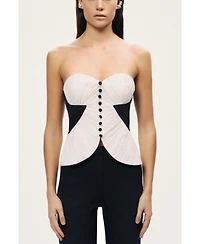 Nocturne Women's Structured Strapless Contrast Bustier Top