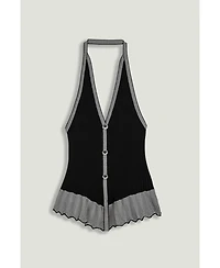 Nocturne Women's Halter Ribbed Knit Top