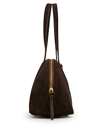 Anne Klein Faux Suede Medium Horse Bit Bowler Handbag