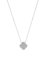 Adornia Silver2-Piece Halo Clover Necklace and Bracelet Set