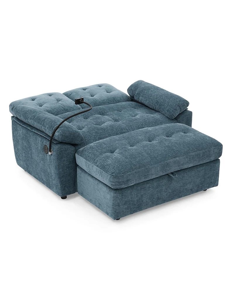 Streamdale Furniture Reclining Sofa w/Usb, Ottoman
