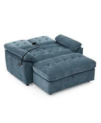 Streamdale Furniture Reclining Sofa w/Usb, Ottoman