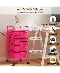 Gouun 6-Drawer Rolling Storage Cart Organizer with Steel Frame