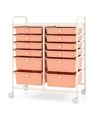 Gouun 12-Drawer Rolling Storage Cart with Lockable Wheels