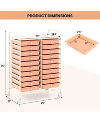 Gouun 20-Drawer Rolling Storage Cart with Removable Drawers and Locking Wheels