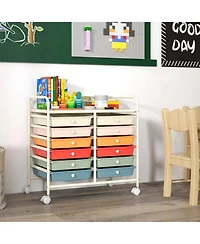 Gouun 12-Drawer Rolling Storage Cart for Home Office and Craft Room
