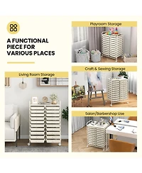 Sugift Twenty Drawer Rolling Storage Cart Studio Organizer Unit