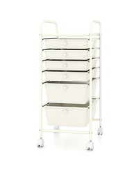 Sugift Six Drawer Rolling Storage Cart Organizer for Home and Office