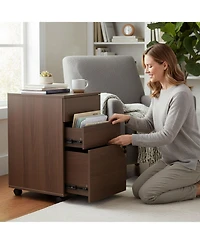 Sugift Three Drawer Rolling File Cabinet with Lock for Home Office