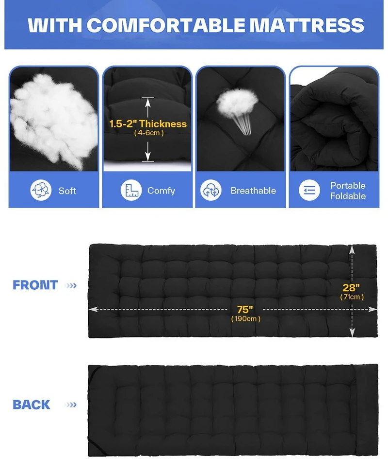 Gnuadz Camping Cot Oxford Heavy-duty Bed Outdoor Recreation Gear