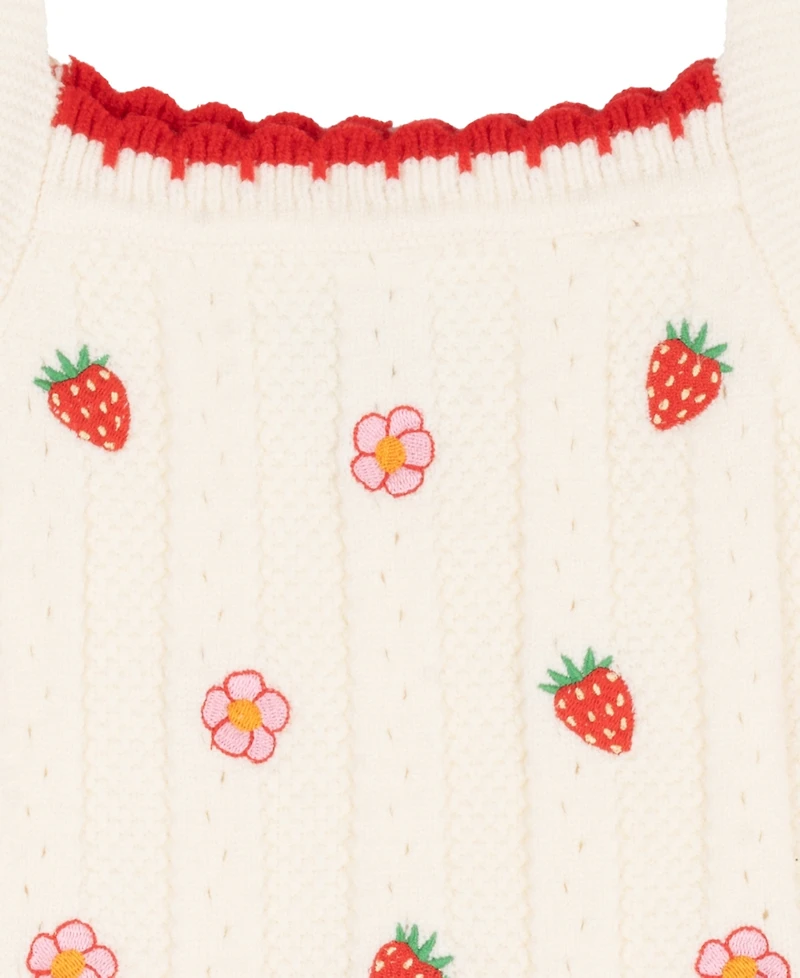 Rare Editions Girls' 2T-6X Crochet Knit Tank and Chambray Shorts, 2-Piece Set