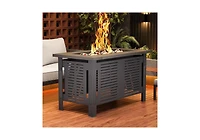 Aecojoy 43 Inch Firepit Table Metal Outdoor Fireplaces with Waterproof Cover