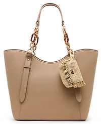 Anne Klein Medium Tortoise Chain Tote Handbag