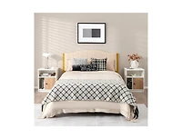 sumyeg 2 Pieces 25" Tall Nightstands with Door and 2 Open Shelves