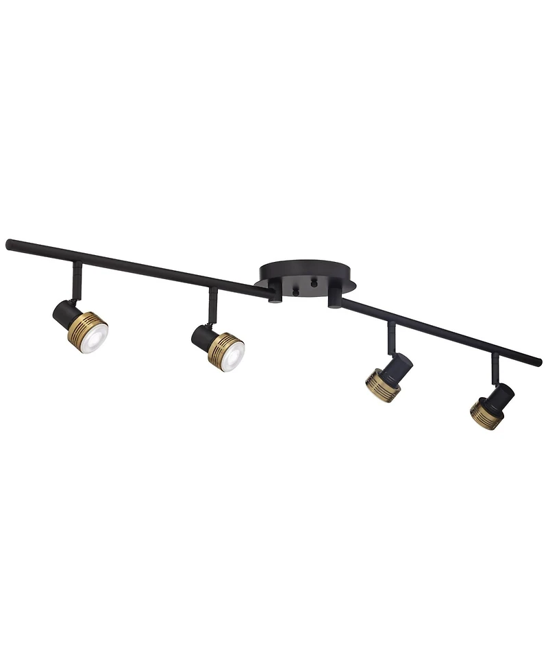 Pro Track 4-Light Heads Led Ceiling Track Light Fixture Kit GU10 Dimmable Black Gold Metal Modern Kitchen Bathroom