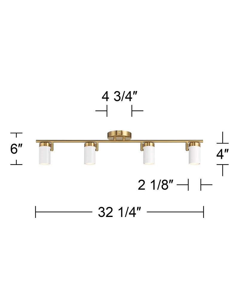 Pro Track 4-Light Heads Led Ceiling Track Light Fixture Kit GU10 Dimmable Directional Modern Kitchen Bathroom 32