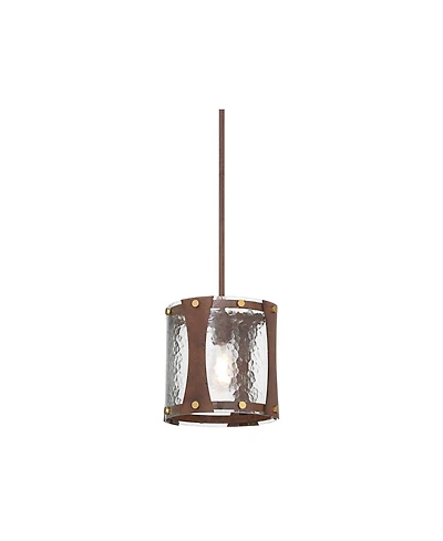 Franklin Iron Works Fable Wide and Antique Brass Mini Pendant Light