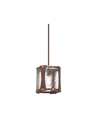 Franklin Iron Works Fable Wide and Antique Brass Mini Pendant Light