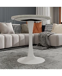 Streamdale Furniture Mid-Century Modern Round Marble Coffee Table