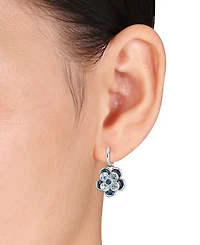 Macy's Blue Topaz (8-1/4 ct. t.w.) Drop Earrings in Sterling Silver