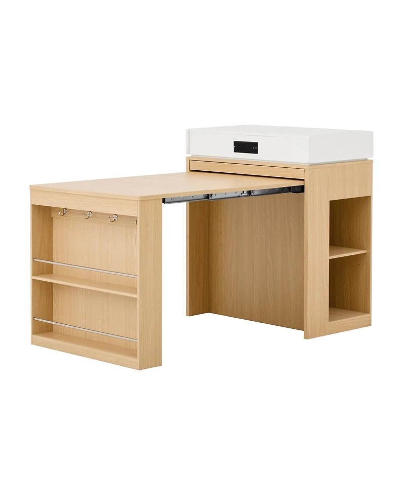 Streamdale Furniture Extendable Dining Table/Island with Storage and Power