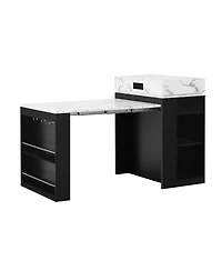 Streamdale Furniture Extendable Dining Table/Island with Storage and Power