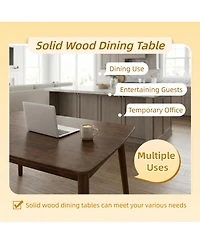 Streamdale Furniture 47 Inch Solid Wood Rectangular Mid-Century Dining Table