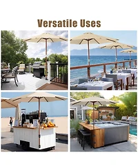 LAGarden Deck Umbrella Mount Holder Bracket Height Flexible for Patio Railing Balcony Courtyard Poolside Mobile Cart Black Corner