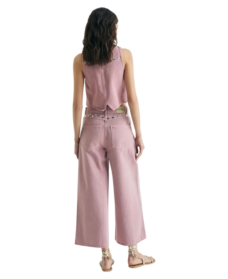 Scalpers Women's Jeans Culotte Studs